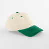 Contrast Peak Corduroy Cap - B690:Natural, 100% cotton, Bottle Green, One Size